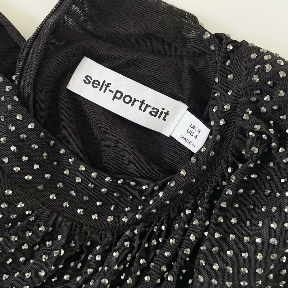 Self-Portrait Black and Silver Embellished Blouse - Picture 9 of 12